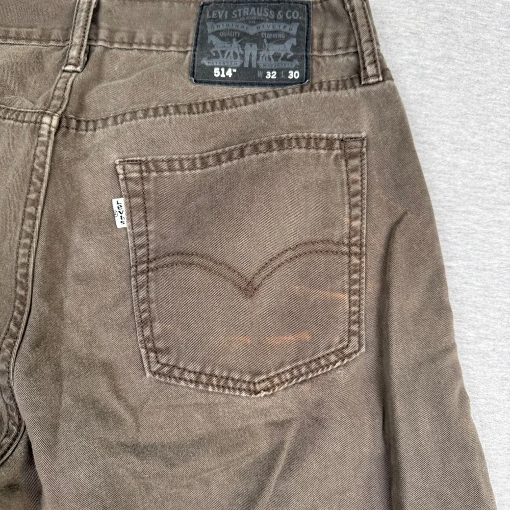 Levis 514 Straight Fit Pants Mens 32x30 Brown Gray Cotton Trousers 005140409
